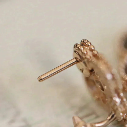 [Kincade Jewelrys]CLOVER MEDIUM 1 MOTIFS FUll DIAMOND EARRINGS