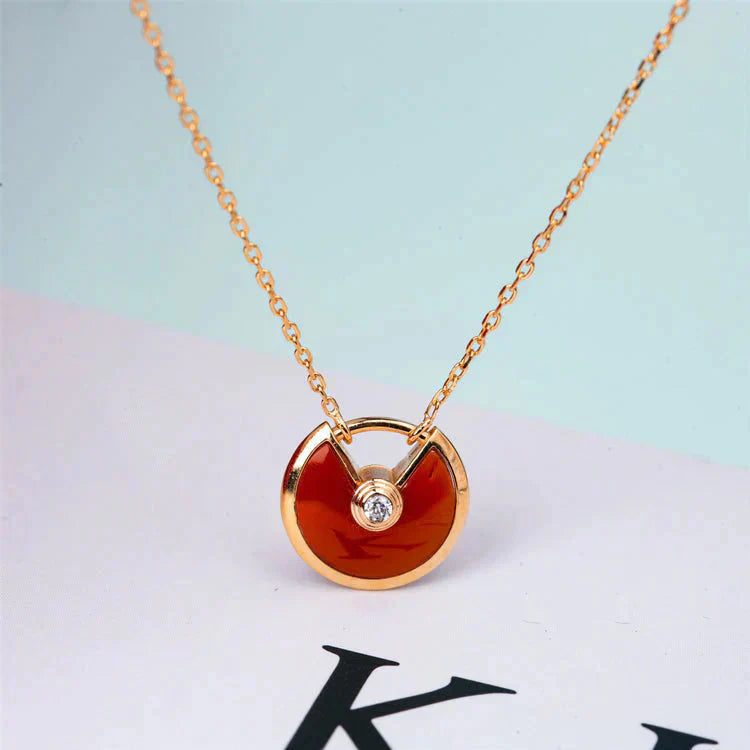 [Kincade Jewelrys]AMULETTE GOLD CARNELIAN ONYX NECKLACE