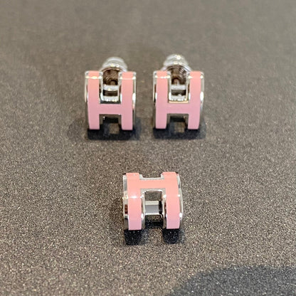 [Kincade Jewelrys]MINI POP H SILVER EARRINGS PINK