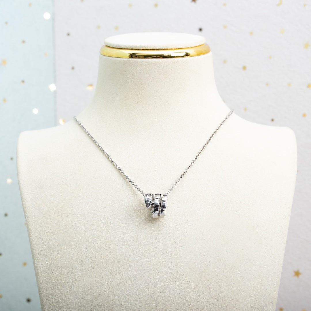 [Kincade Jewelrys]SERPENTI SILVER NECKLACE DIAMOND