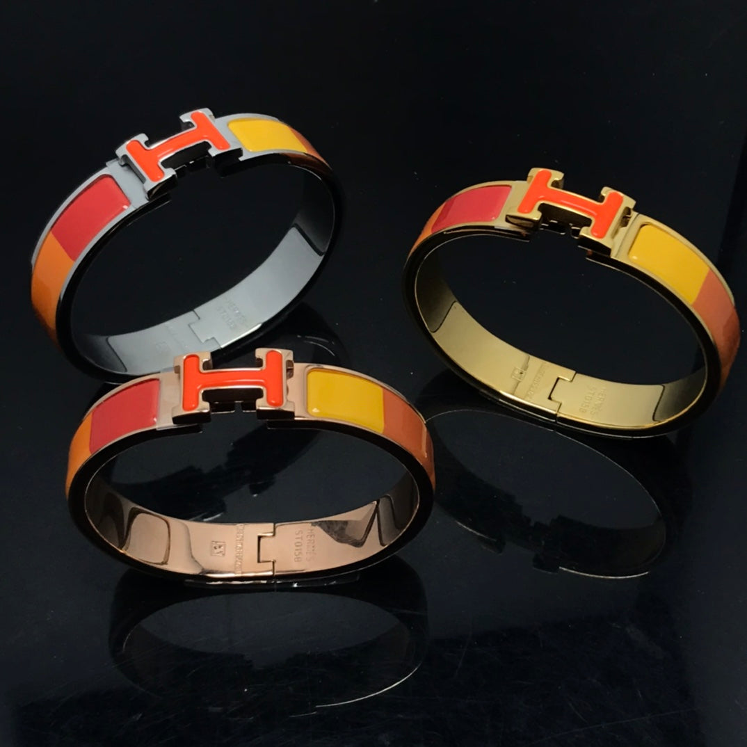 [Kincade Jewelrys]H BRACELET ORANGE RAINBOW CERAMIC