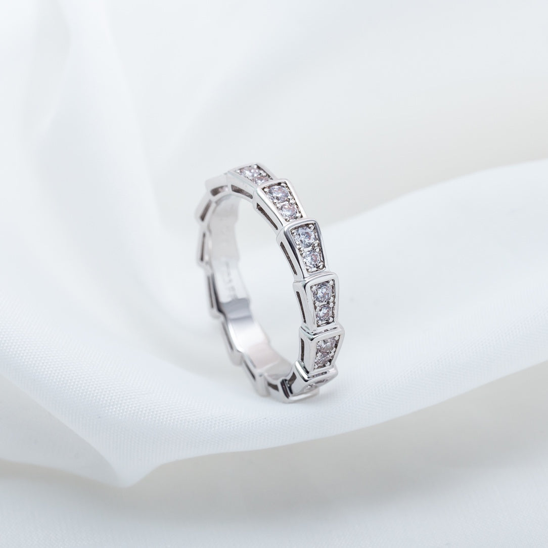 [Kincade Jewelrys]SERPENTI RING SILVER DIAMOND PAVED 3MM