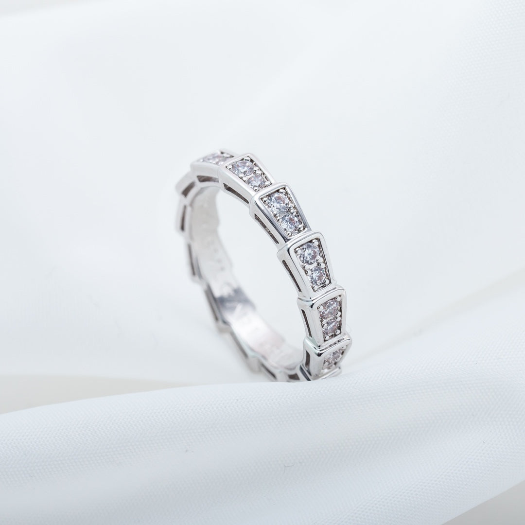 [Kincade Jewelrys]SERPENTI RING SILVER DIAMOND PAVED 3MM