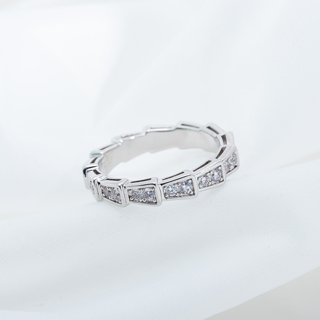 [Kincade Jewelrys]SERPENTI RING SILVER DIAMOND PAVED 3MM