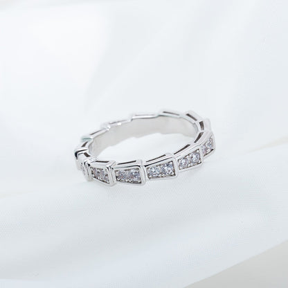 [Kincade Jewelrys]SERPENTI RING SILVER DIAMOND PAVED 3MM