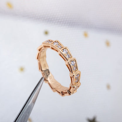 [Kincade Jewelrys]SERPENTI RING PINK GOLD DIAMOND PAVED 3MM