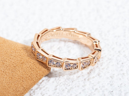 [Kincade Jewelrys]SERPENTI RING PINK GOLD DIAMOND PAVED 3MM