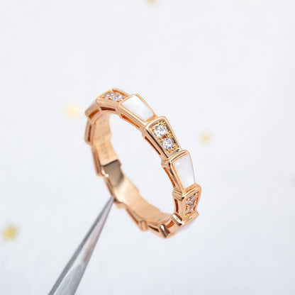 [Kincade Jewelrys]SERPENTI RING PINK GOLD DIAMOND MOP 3MM