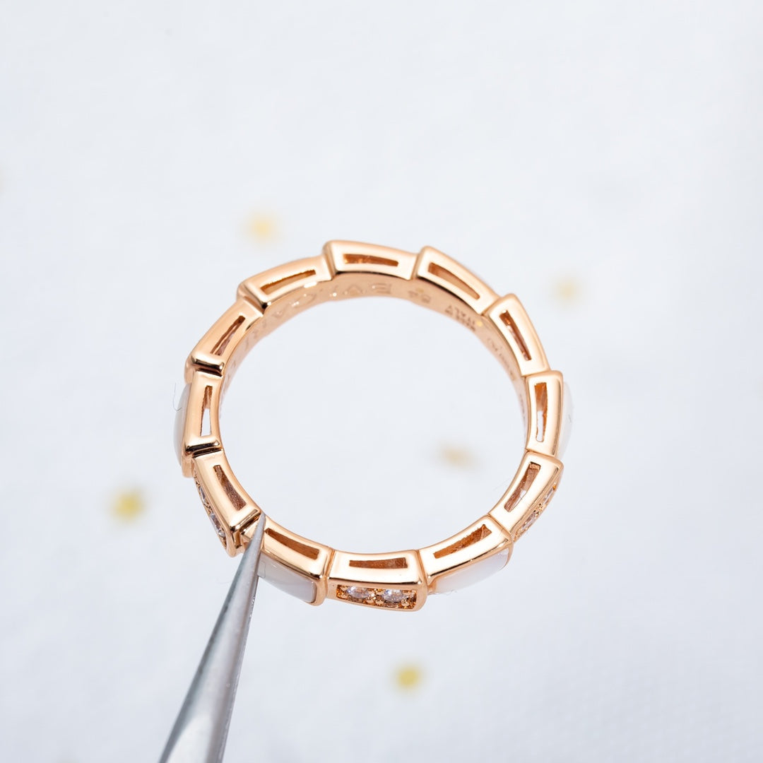 [Kincade Jewelrys]SERPENTI RING PINK GOLD DIAMOND MOP 3MM