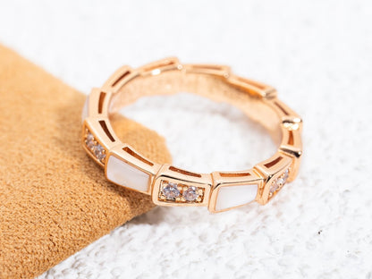 [Kincade Jewelrys]SERPENTI RING PINK GOLD DIAMOND MOP 3MM