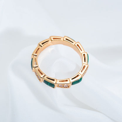 [Kincade Jewelrys]SERPENTI RING PINK GOLD MALACHITE DIAMOND 3MM