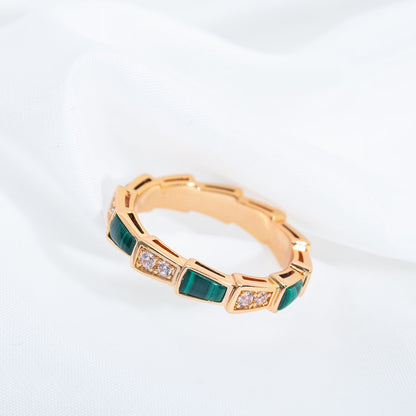 [Kincade Jewelrys]SERPENTI RING PINK GOLD MALACHITE DIAMOND 3MM