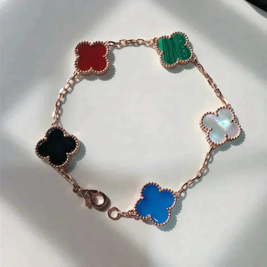 [Kincade Jewelrys]CLOVER 5 MOTIFS MULTICOLOR  BRACELET