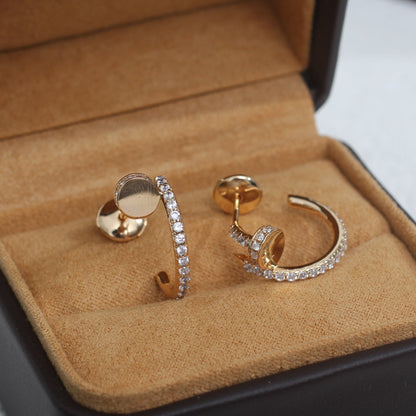 [Kincade Jewelrys]JUSTE EARRINGS 12.75MM PINK GOLD DIAMOND