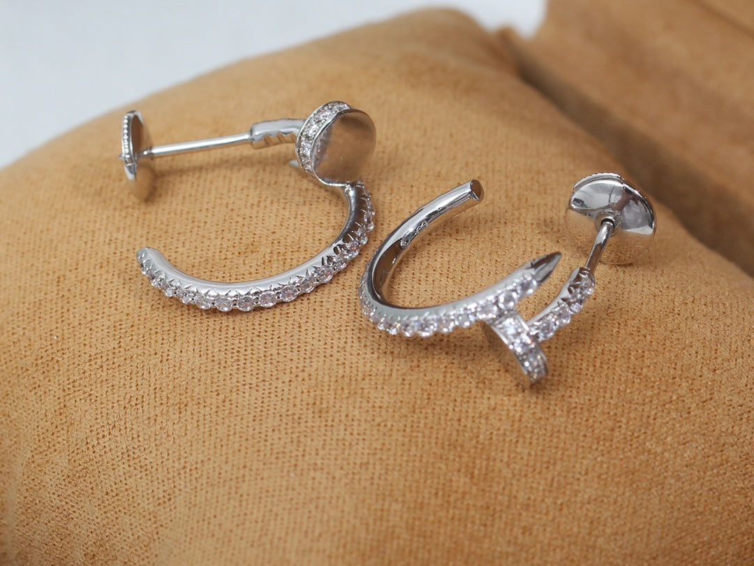 [Kincade Jewelrys]JUSTE EARRINGS 12.75MM SILVER DIAMOND