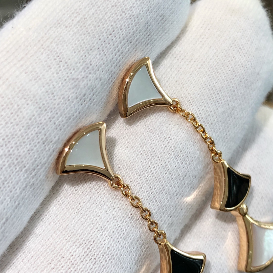 [Kincade Jewelrys]DREAM EARRINGS 3 MOTIFS ONYX MOP PINK GOLD