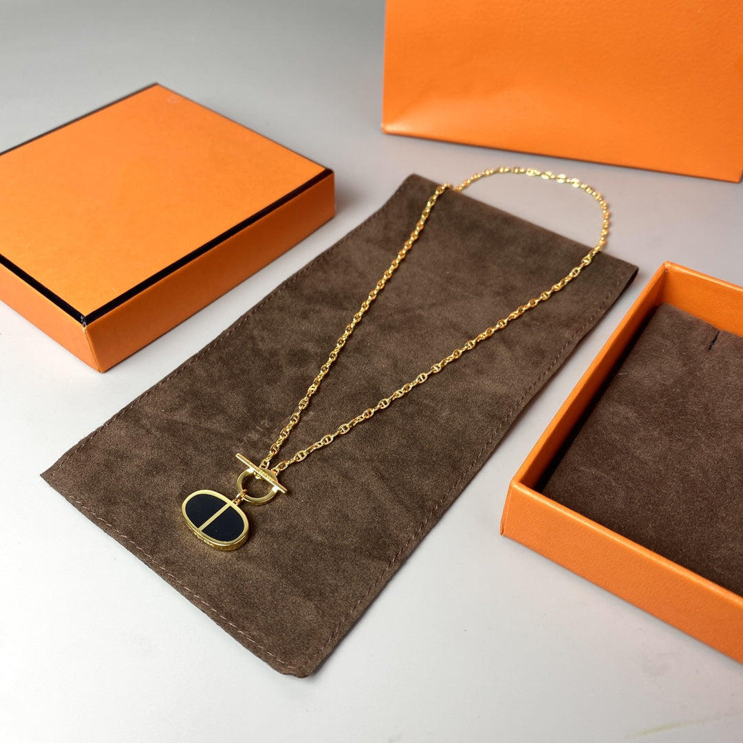 [Kincade Jewelrys]CHAINE VERSO BLACK CERAMIC NECKLACE