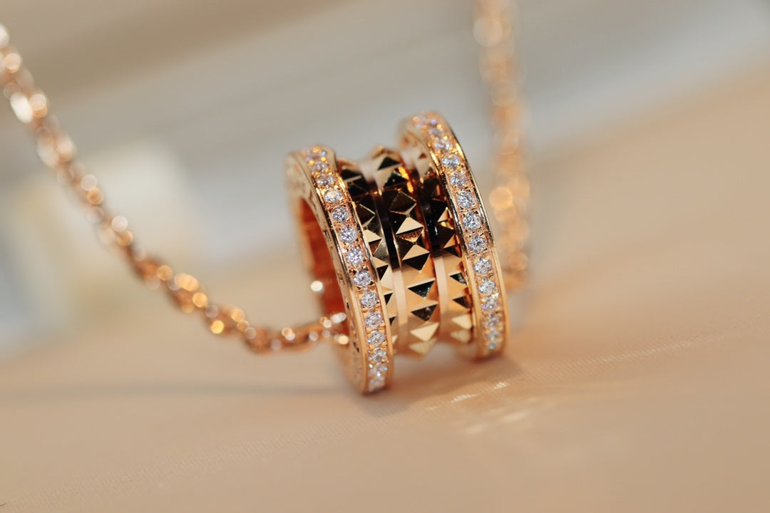 [Kincade Jewelrys]ZERO 1 ROCK PEDANT PINK GOLD NECKLACE