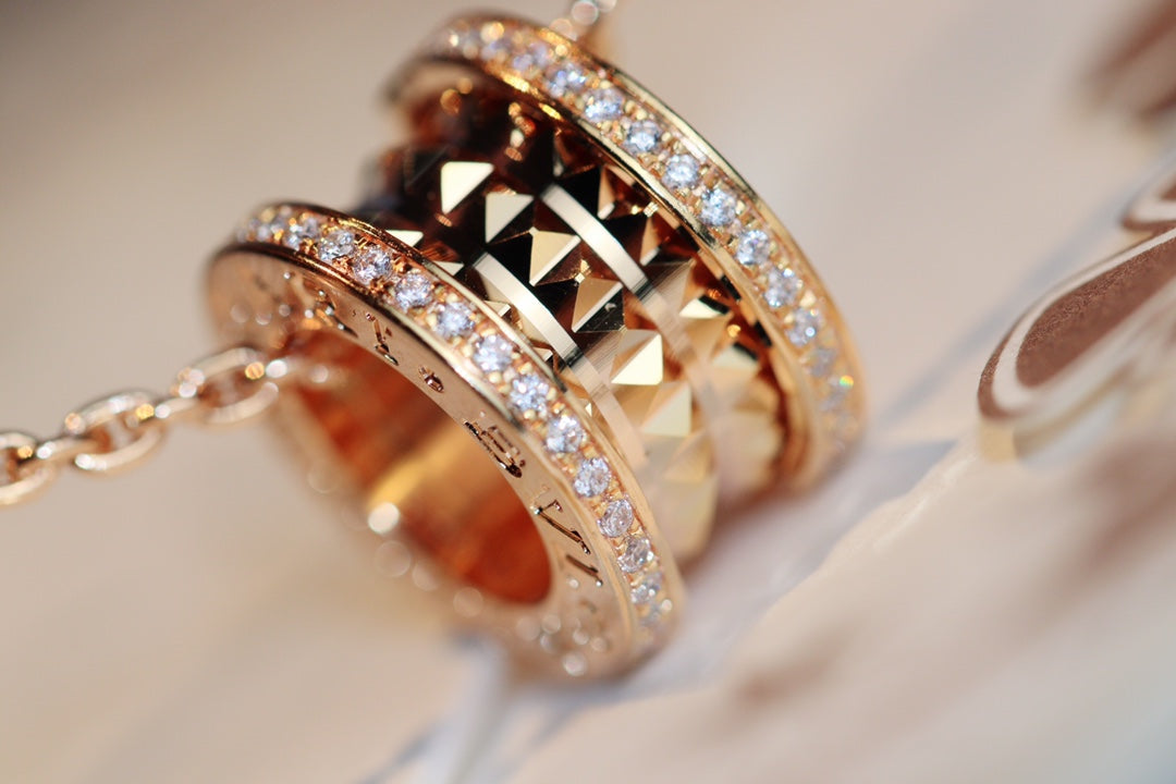 [Kincade Jewelrys]ZERO 1 ROCK PEDANT PINK GOLD NECKLACE