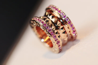 [Kincade Jewelrys]ZERO 1 ROCK PINK GOLD PINK DIAMOND NECKLACE