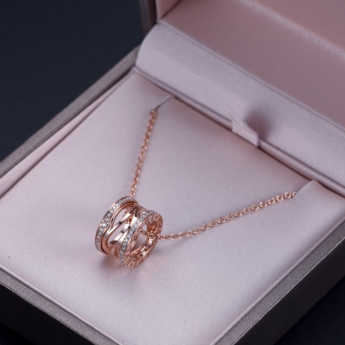 [Kincade Jewelrys]ZERO 1 PINK GOLD DIAMOND OPEN NECKLACE