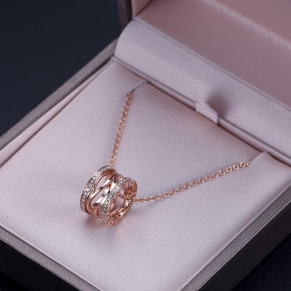 [Kincade Jewelrys]ZERO 1 PINK GOLD DIAMOND OPEN NECKLACE