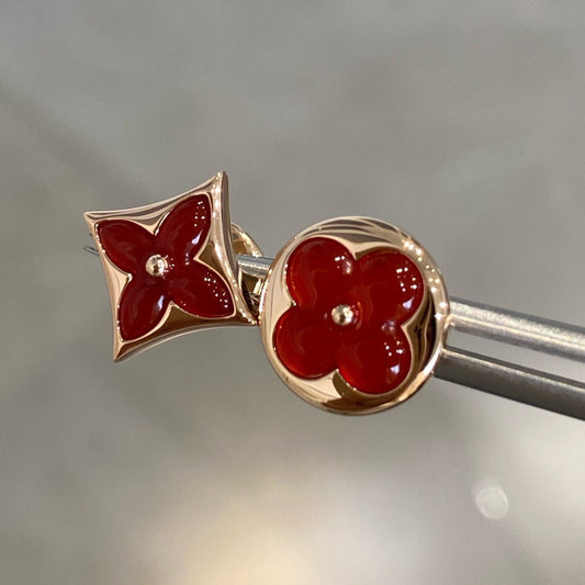 [kincade]STAR AND SUN PINK GOLD CARNELIAN STUD EARRINGS