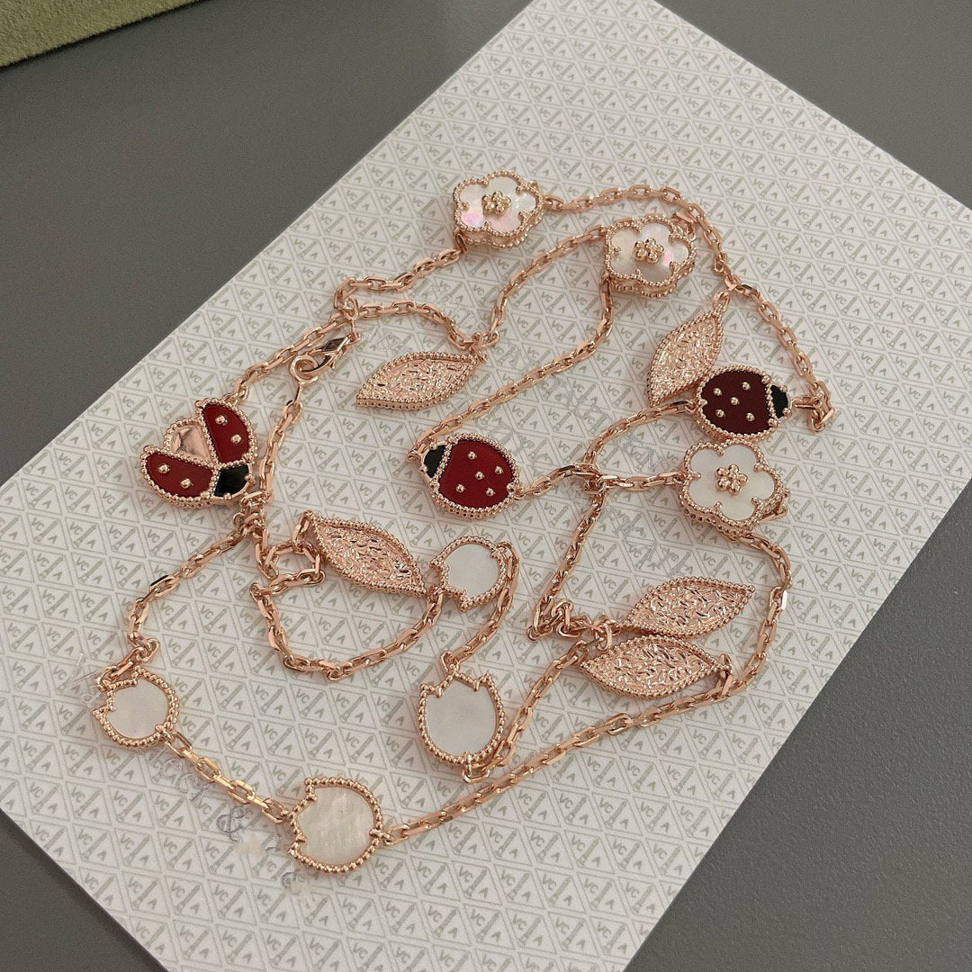[Kincade Jewelrys]LUCKY SPRING 15 MOTIFS ROSE GOLD NECKLACE