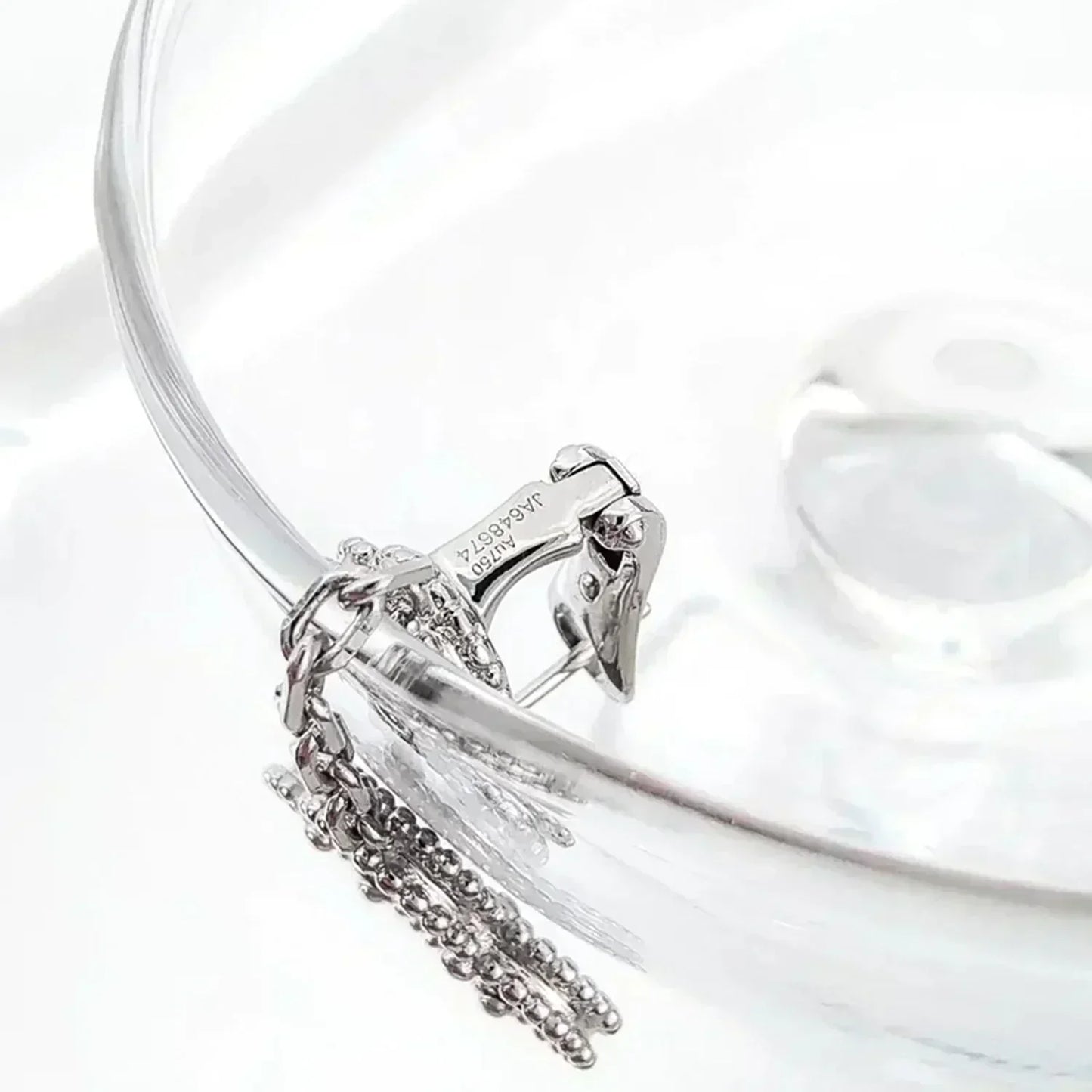 [Kincade Jewelrys]CLOVER 2 MOTIFS  DIAMOND ONYX EARRINGS SILVER