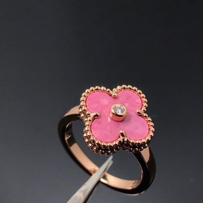 [Kincade Jewelrys]CLOVER RHODONITE ROSE GOLD RING