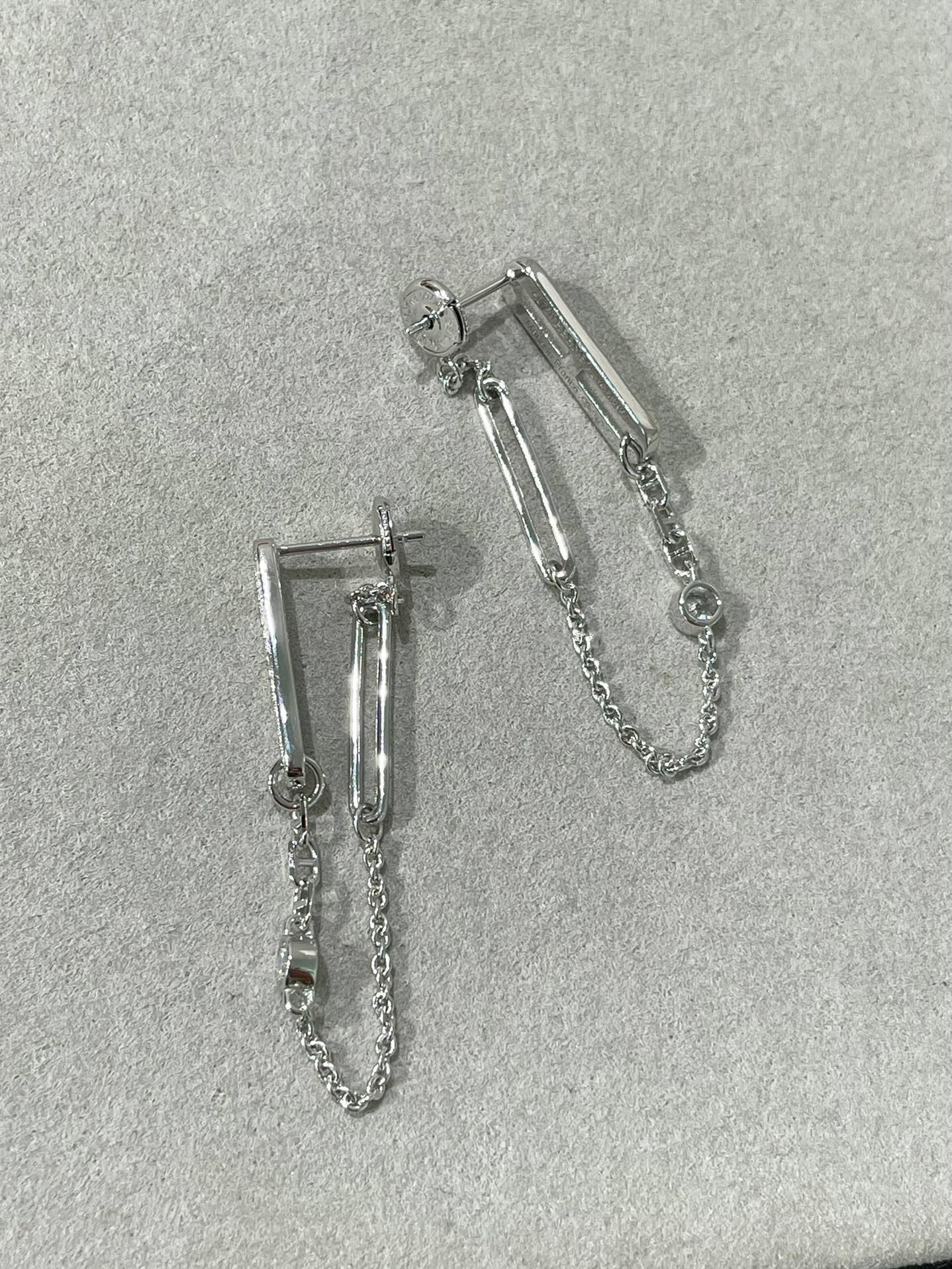[Kincade Jewelrys]CHAINE CHAOS DIAMOND DROP EARRINGS