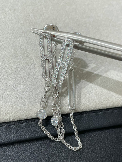 [Kincade Jewelrys]CHAINE CHAOS DIAMOND DROP EARRINGS