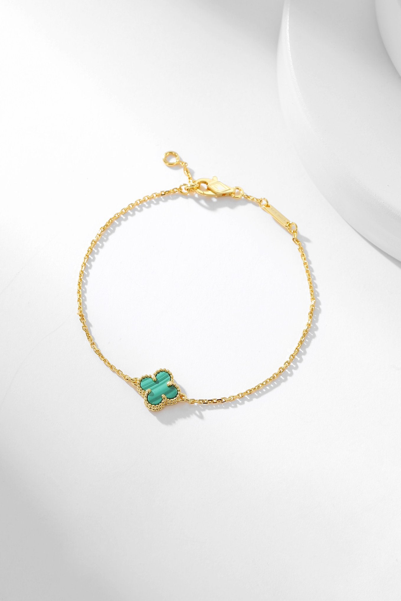 [Kincade Jewelrys]CLOVER BRACELET MALACHITE 1 MOTIF