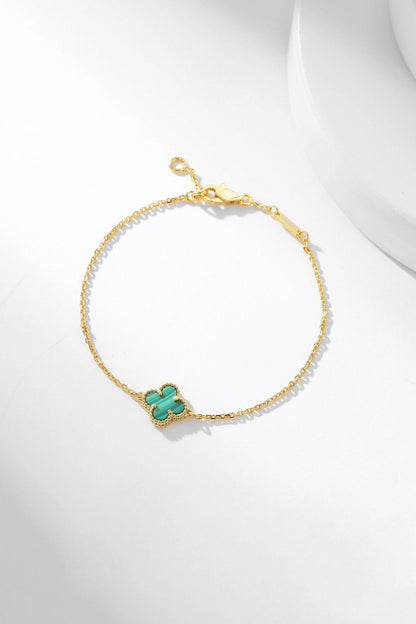 [Kincade Jewelrys]CLOVER BRACELET MALACHITE 1 MOTIF