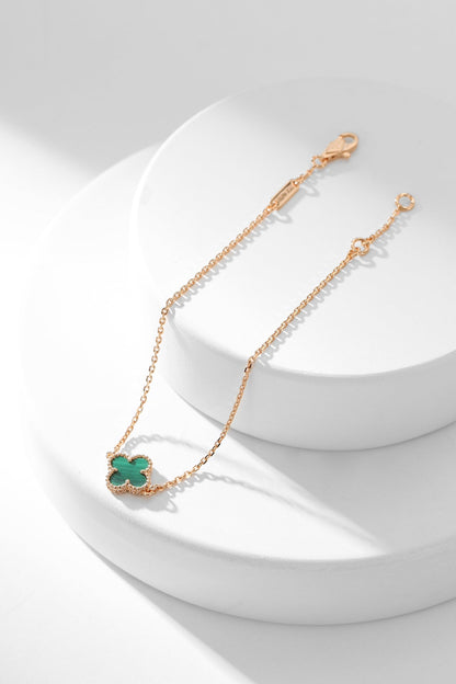 [Kincade Jewelrys]CLOVER BRACELET MALACHITE 1 MOTIF