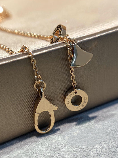 [Kincade Jewelrys]DREAM MALACHITE DIAMOND PAVED PINK GOLD NECKLACE