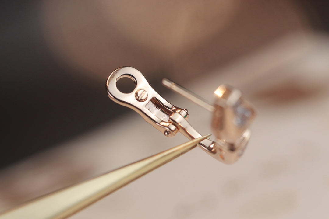 [Kincade Jewelrys]SERPENT PINK GOLD DIAMOND EARRINGS