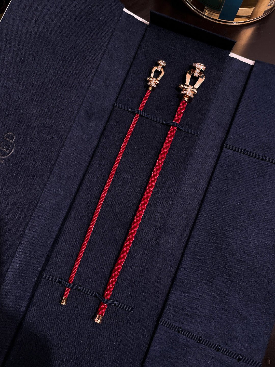 [Kincade Jewelrys]FORCE 10 HALF DIAMOND PINK GOLD RED CORDERI LARGE AND MEDIUM MODEL