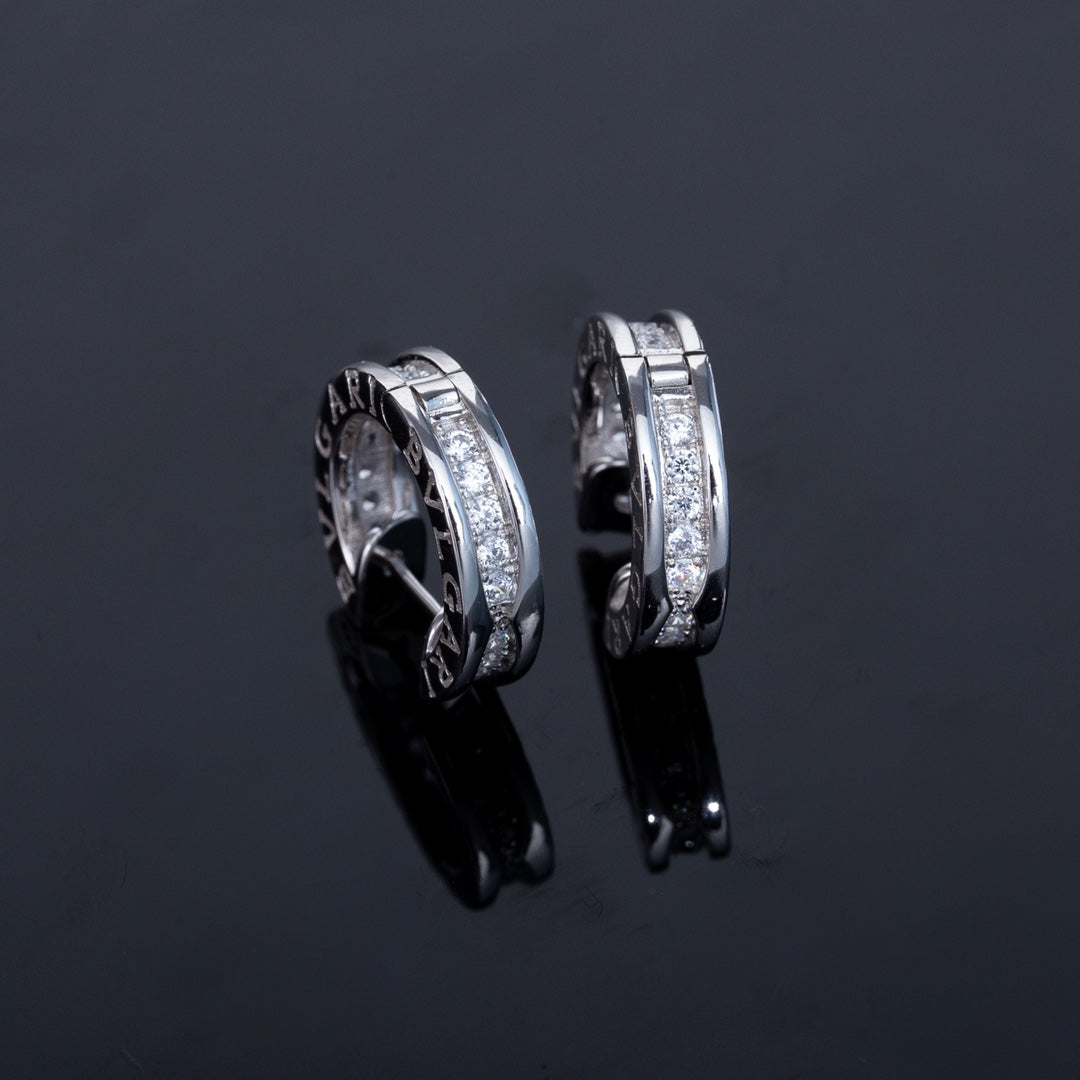[Kincade Jewelrys]ZERO 1 MINI SILVER DIAMOND EARRINGS
