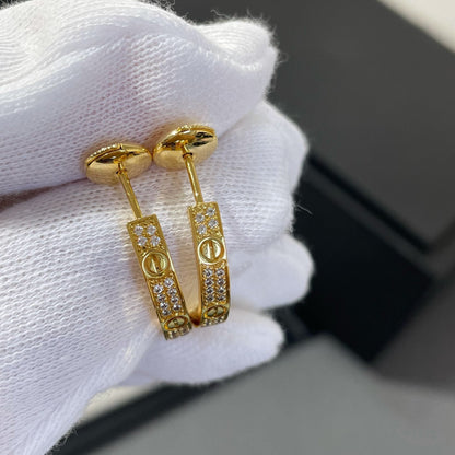 [Kincade Jewelrys]LOVE DIAMOND GOLD HOOP EARRINGS