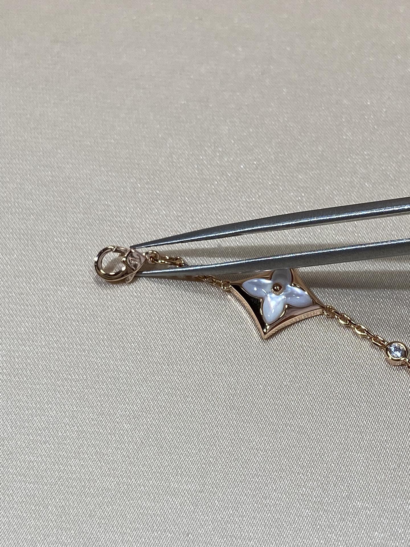 [Kincade Jewelrys]STAR 4 MOTIF MOP DIAMOND PINK GOLD BRACELET