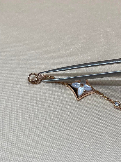 [Kincade Jewelrys]STAR 4 MOTIF MOP DIAMOND PINK GOLD BRACELET