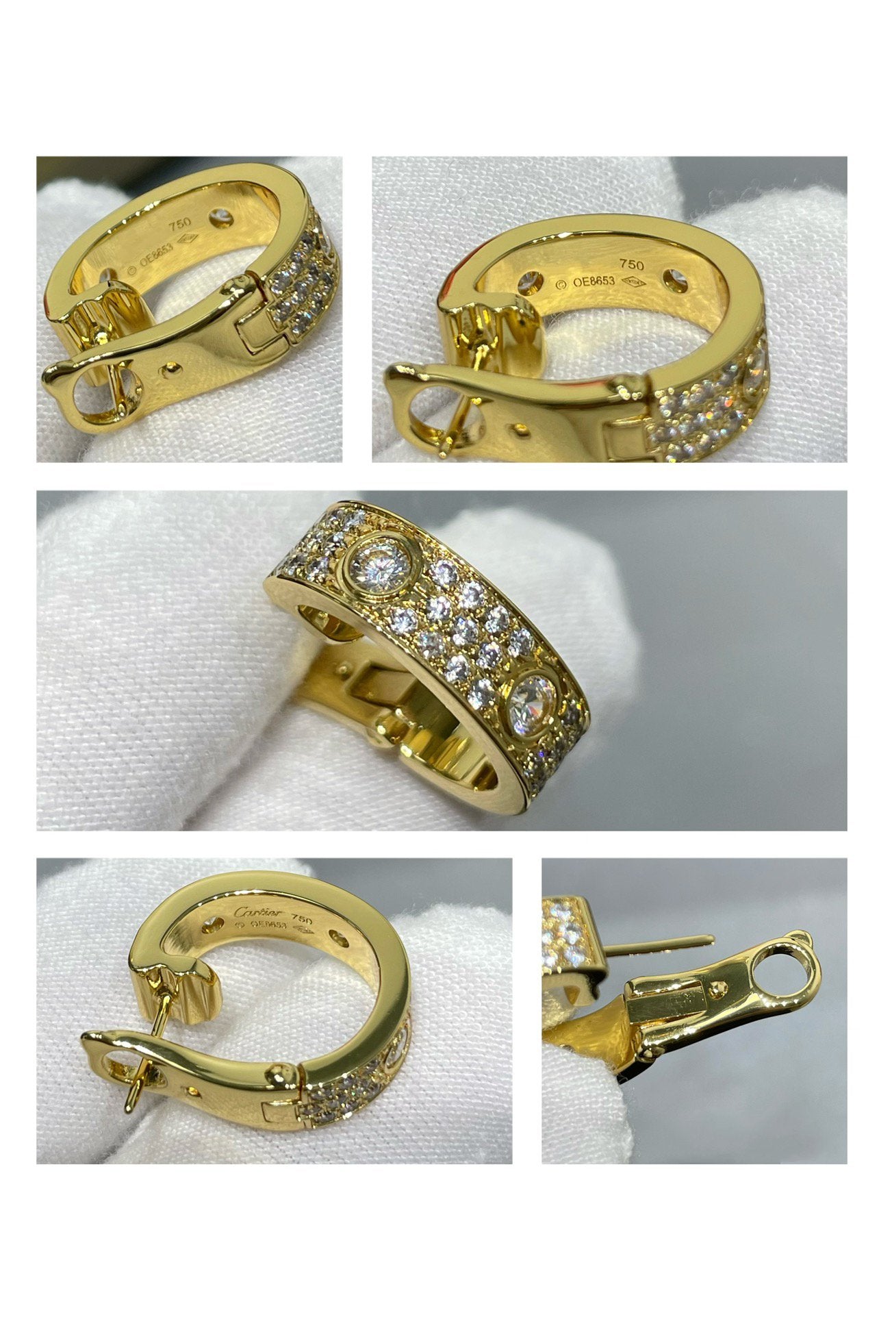 [Kincade Jewelrys]LOVE 5.5MM DIAMOND PAVED EARRINGS