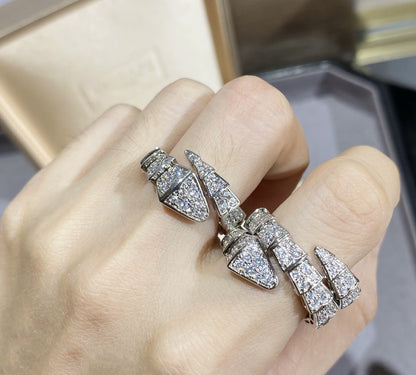 [Kincade Jewelrys]SERPENTI LARGE RING SILVER DIAMOND PAVED