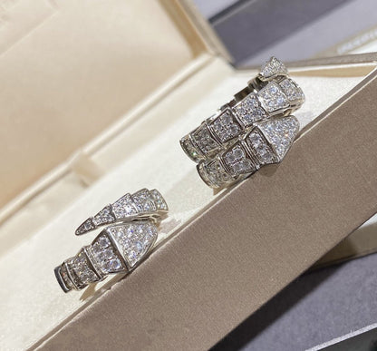 [Kincade Jewelrys]SERPENTI LARGE RING SILVER DIAMOND PAVED