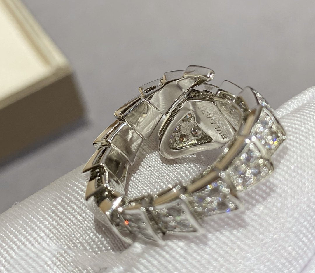 [Kincade Jewelrys]SERPENTI LARGE RING SILVER DIAMOND PAVED