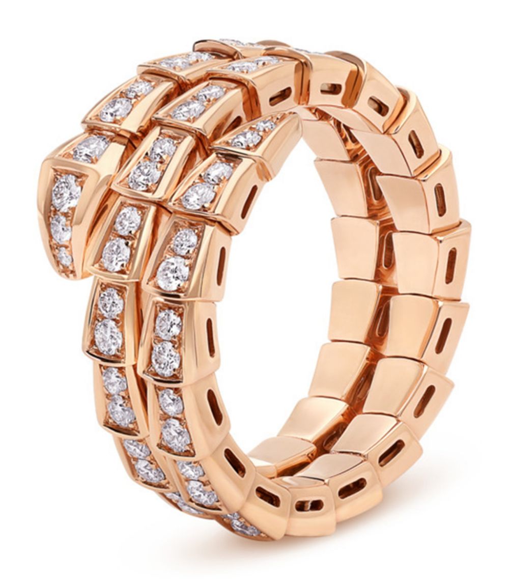 [Kincade Jewelrys]SERPENTI RING PINK GOLD DIAMOND DOUBLE ROW