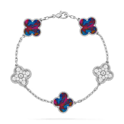 [Kincade]CLOVER 5 MOTIF COLOR GEMSTONES BRACELET COLLECTION