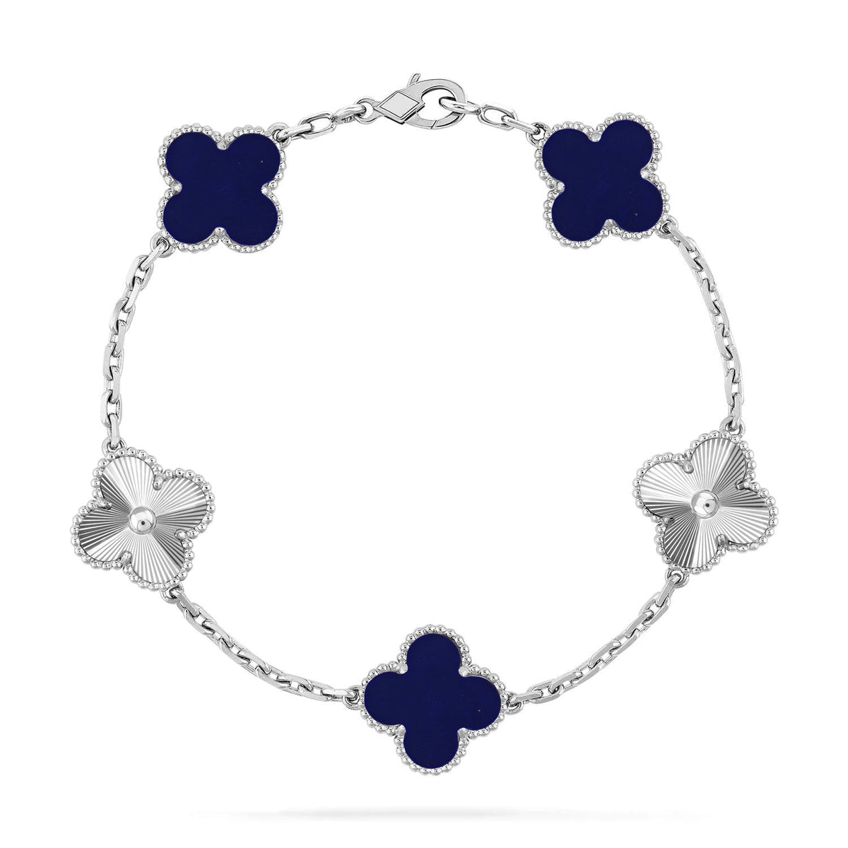 [Kincade] COLECCIÓN DE PULSERAS DE LAPIS LÁZULI CON 5 MOTIVOS DE TRÉBOL