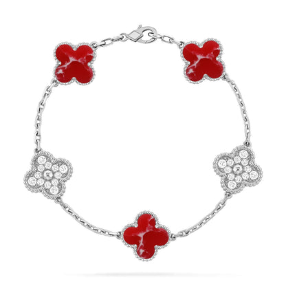 [Kincade]CLOVER 5 MOTIF RED PATTERN BRACELET COLLECTION